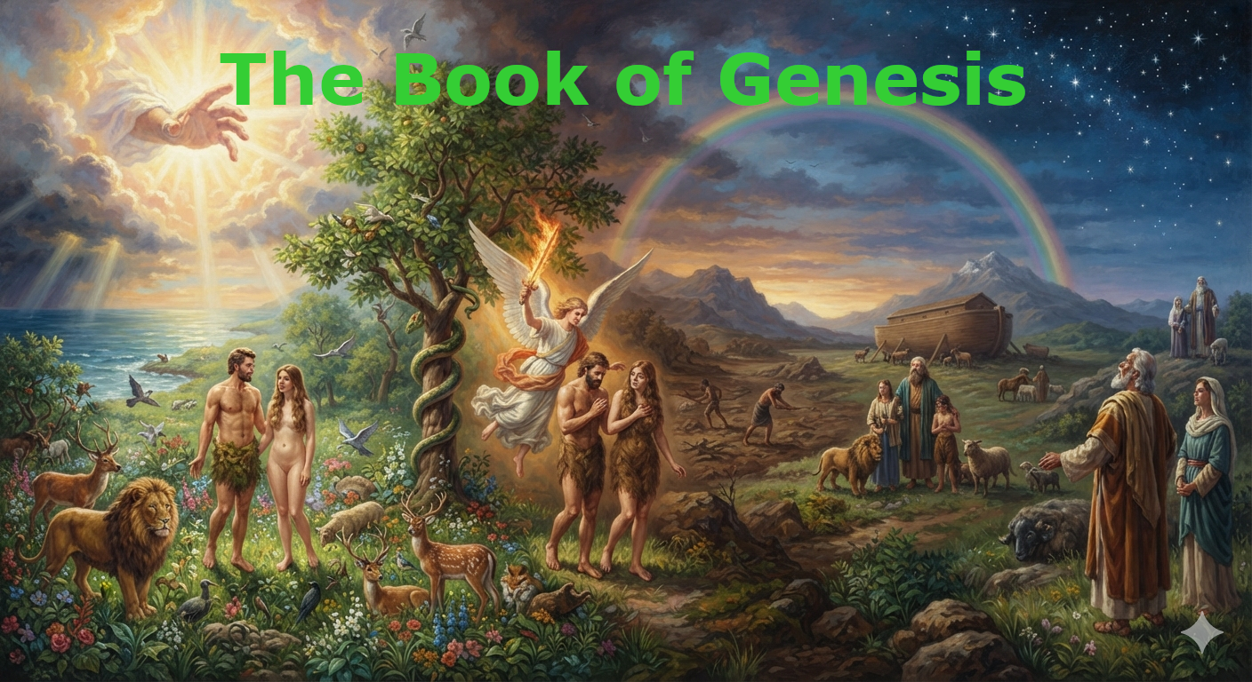 Genesis Theme containing People of the ages, Nature, and a Rainbow
